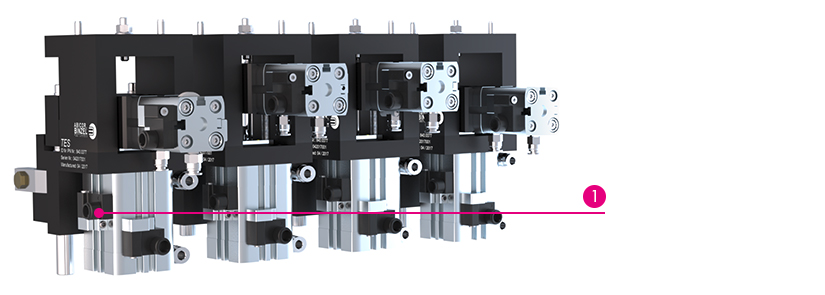 Rear View of Pneumatic Connections of Torch Exchange Station TES