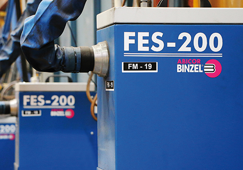 Welding gas extraction burner RAB GRIP 36 from ABICOR BINZEL in use at BROMMA Malaysia Welding gas extraction burner RAB GRIP 36 from ABICOR BINZEL in use at BROMMA Malaysia