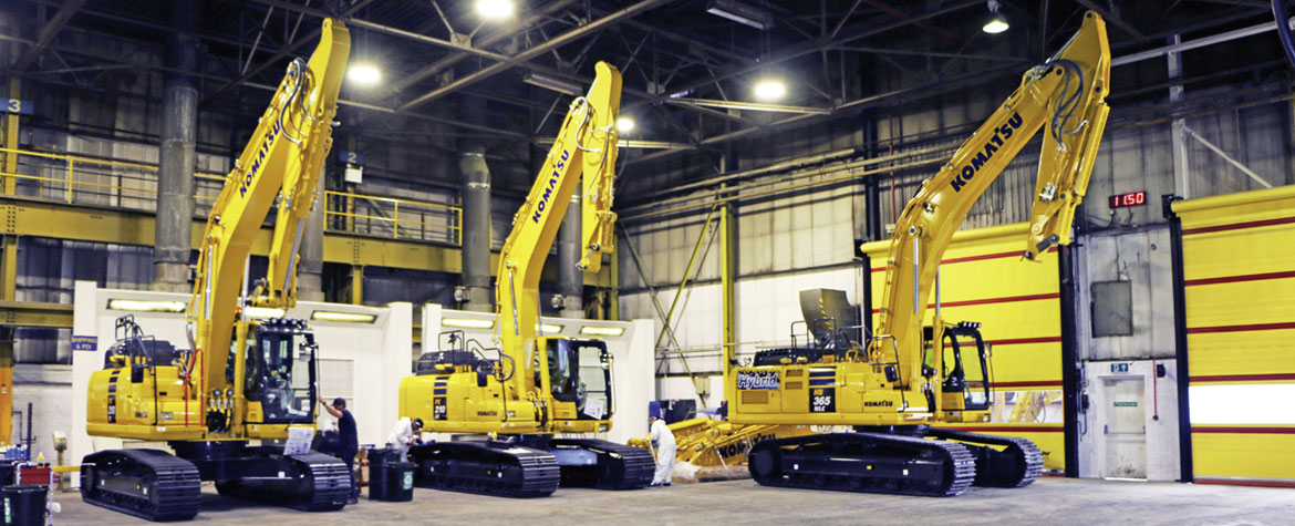 Final inspection test of the excavators from Komatsu